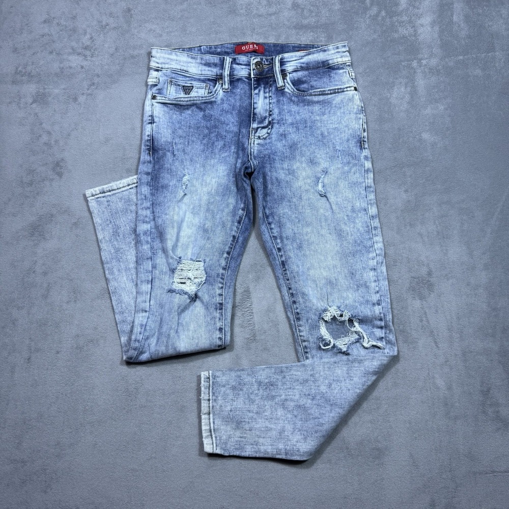 Guess Jeans Mens 29x30 AVALON Fit Modern Skinny Distressed Stretch Denim USA